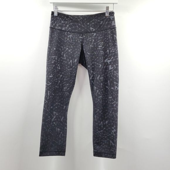 Lululemon Top Speed Crop Star Crushed Coal Legging Printed Black - Picture 8 of 8